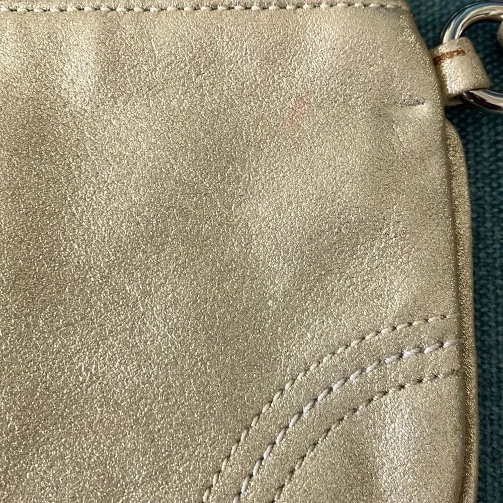 Metallic Coach Wristlet Clutch Purse